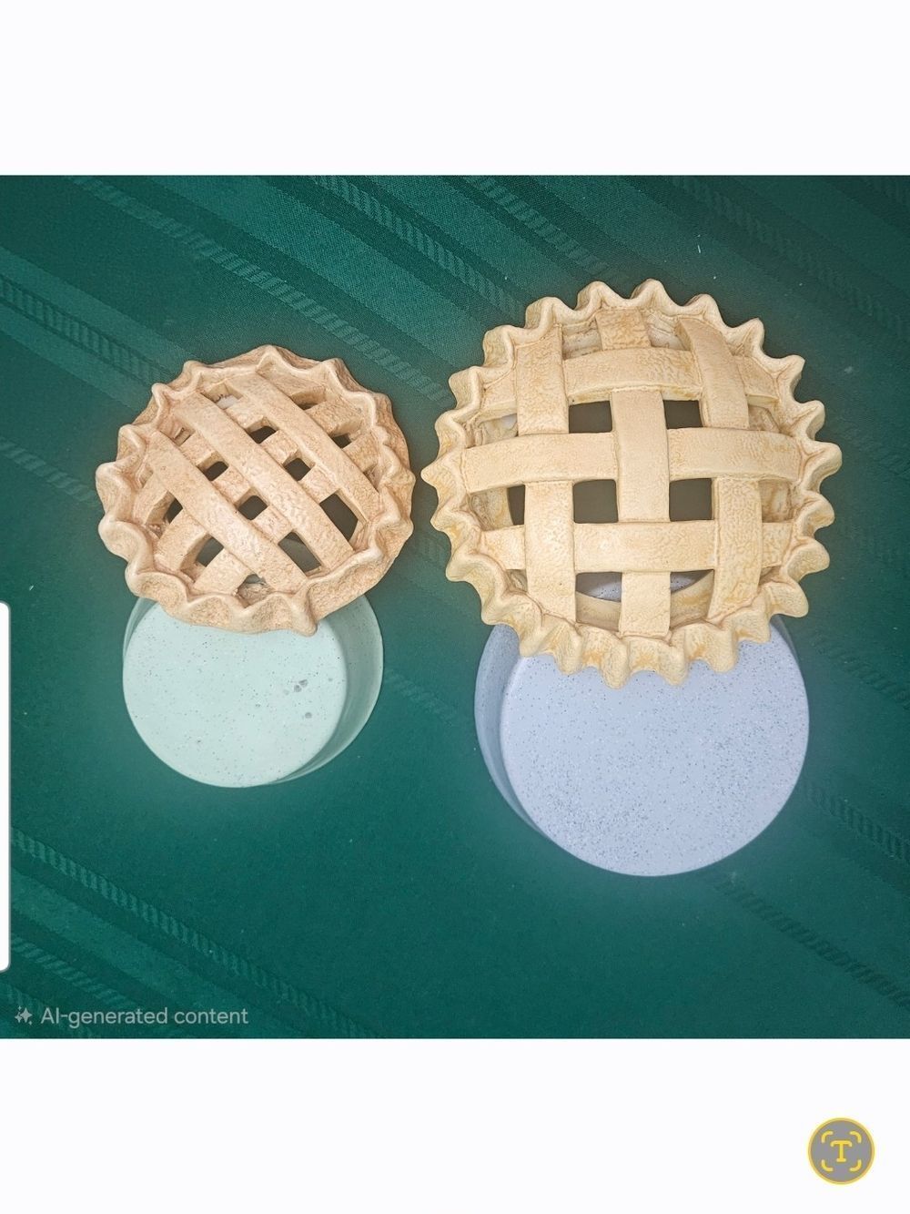 Vintage Ceramic Lattice Pie Dish Set of 2 (Large & Small) - Picture 6 of 6